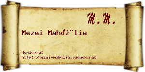 Mezei Mahália névjegykártya